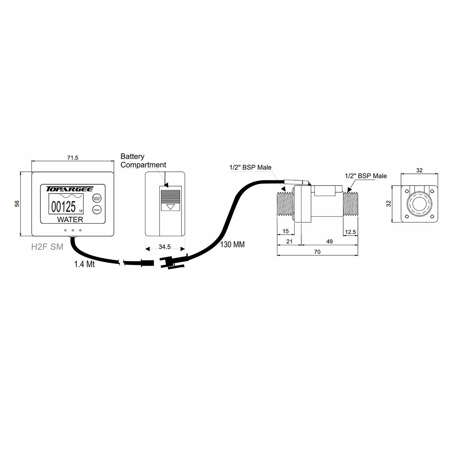 Surface Mount Water Tank Gauge